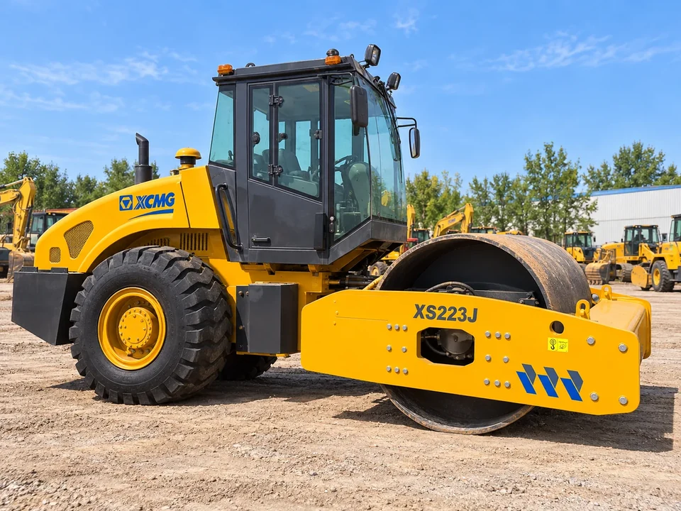 Road roller reference photograph — cover image